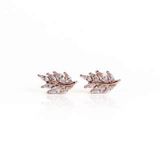 Rose Gold Leaf Stud Earrings