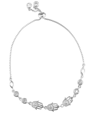 Silver Zircon Charm Bracelet