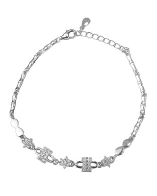 Silver Zircon Dream Catcher Bracelet