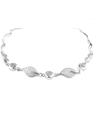 Silver Zircon Wavy Life Bracelet