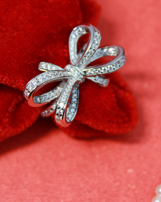 Silver Zircon Knot Ring