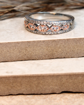 Silver Zircon In The Wave Ring