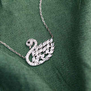 Silver Zircon Swan Pendant