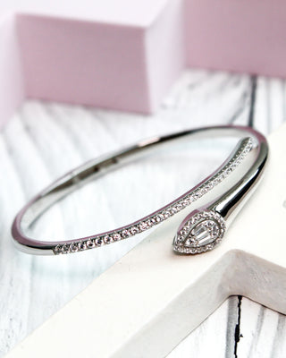 Silver Zircon Studded Spark Kada