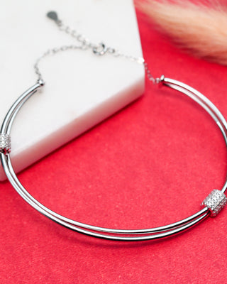 Silver Zircon Bauhaus Kada
