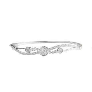 Silver Zircon Studded Elegance Kada