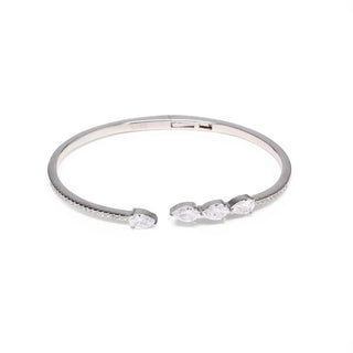 Silver Zircon Studded Droplet Kada