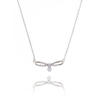 Silver Zircon Butterfly Wings Pendant