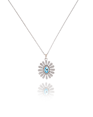 Silver Sunrise Ocean Blue Stone Pendant