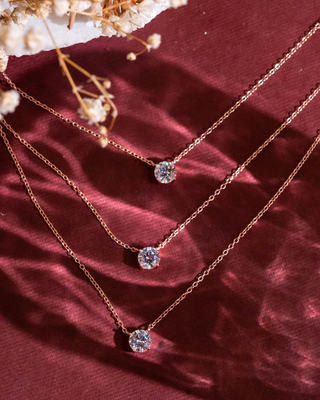 Rose Gold Solitaire Layered Pendant
