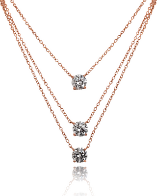 Rose Gold Solitaire Layered Pendant