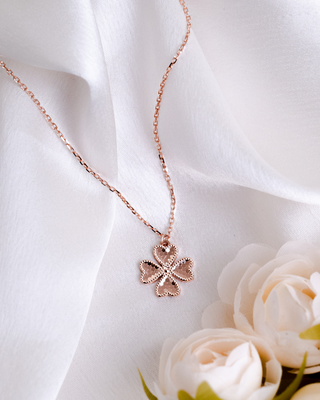 Rose Gold Heart Sqaure Pendant