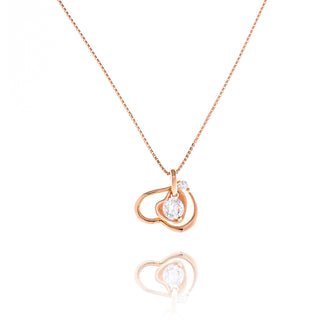 Rose Gold Diamond In The Heart Pendant
