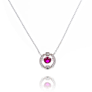 Silver Rani Pink Stone Pendant