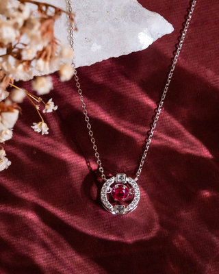 Silver Rani Pink Stone Pendant