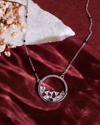 Silver Zircon Falling Pendant