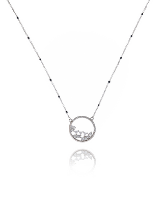 Silver Zircon Falling Pendant