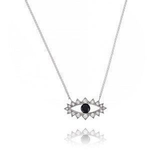Silver Zircon Black Eye Pendant
