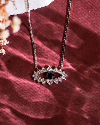 Silver Zircon Black Eye Pendant
