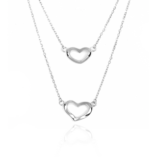 Silver Layered Heart Pendant
