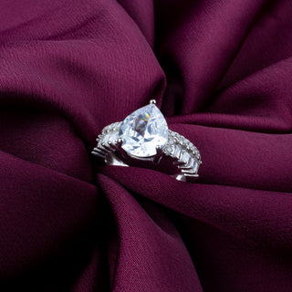 Silver Zircon Promise Ring