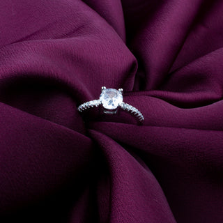 Silver Zircon Ethereal Ring