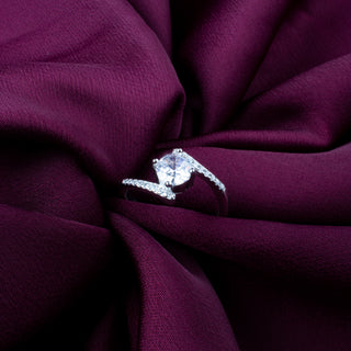 Silver Zircon Layered Ring