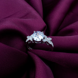 Silver Zircon Loop Ring