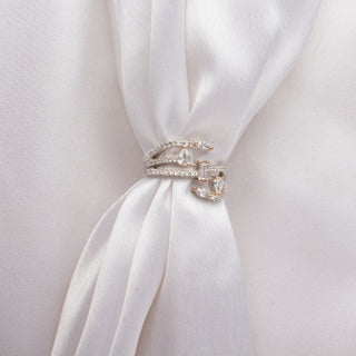 Silver Zircon Weave Ring
