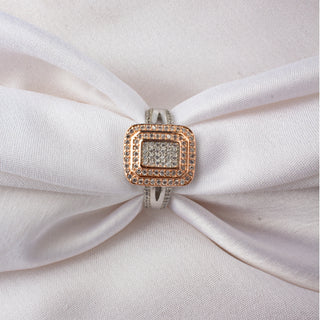 Silver Dual Tone Classic Ring