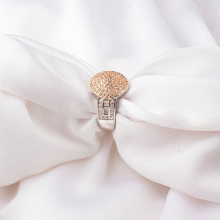 Silver Dual Tone Queen Ring