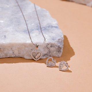 Silver Dual Heart Set