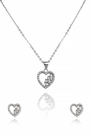 Silver Dual Heart Set