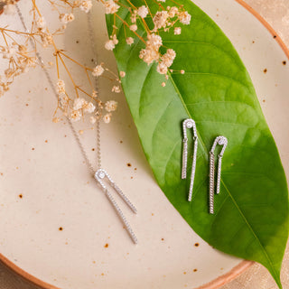 Silver Falling Dangler Set