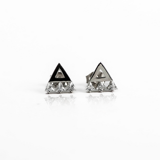 Silver Triangle Stud Earrings
