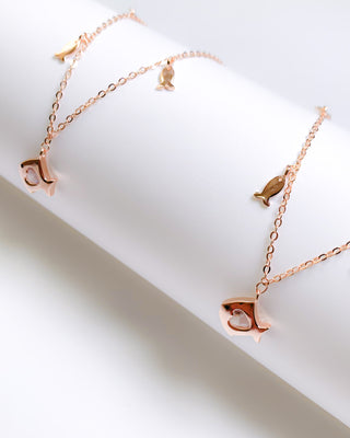 Rose Gold Lucky Fish Anklet