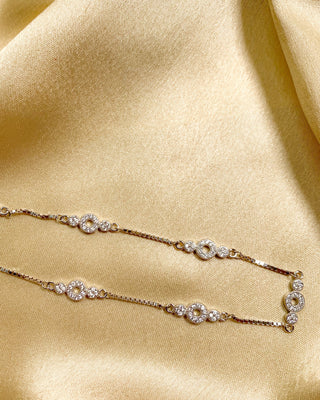 Silver Zircon Elegance Anklet