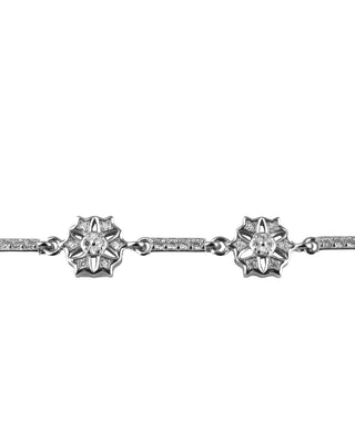 Silver Zircon Flower Bracelet