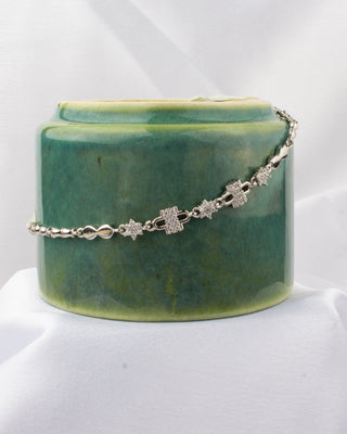Silver Zircon Dream Catcher Bracelet