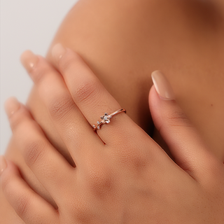 Rose Gold Mini Flower Ring