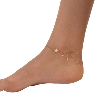 Rose Gold Love Crystal Charm Anklet