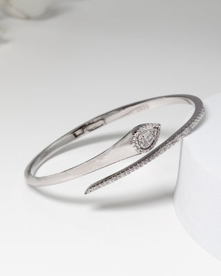 Silver Zircon Studded Spark Kada