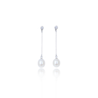 Silver Pearl Drop Earrings