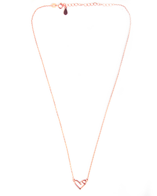 Rose Gold Crossing Heart Pendant