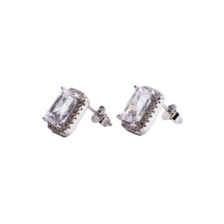 Silver Zircon Shimmer Stone Stud