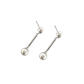 Silver Pearl Drop Dangler Earrings