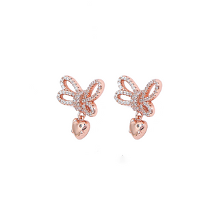 Rose Gold Bow Stud Earrings