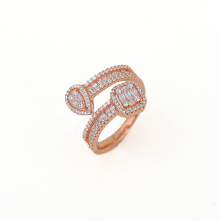 Rose Gold Cuff Baguette Ring