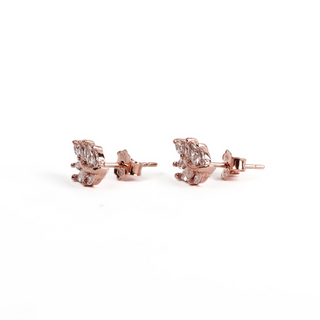 Rose Gold Leaf Stud Earrings