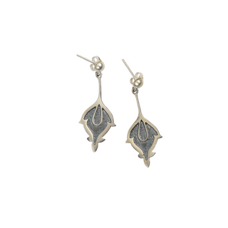 Silver Oxidised Breezy Dangling Earrings